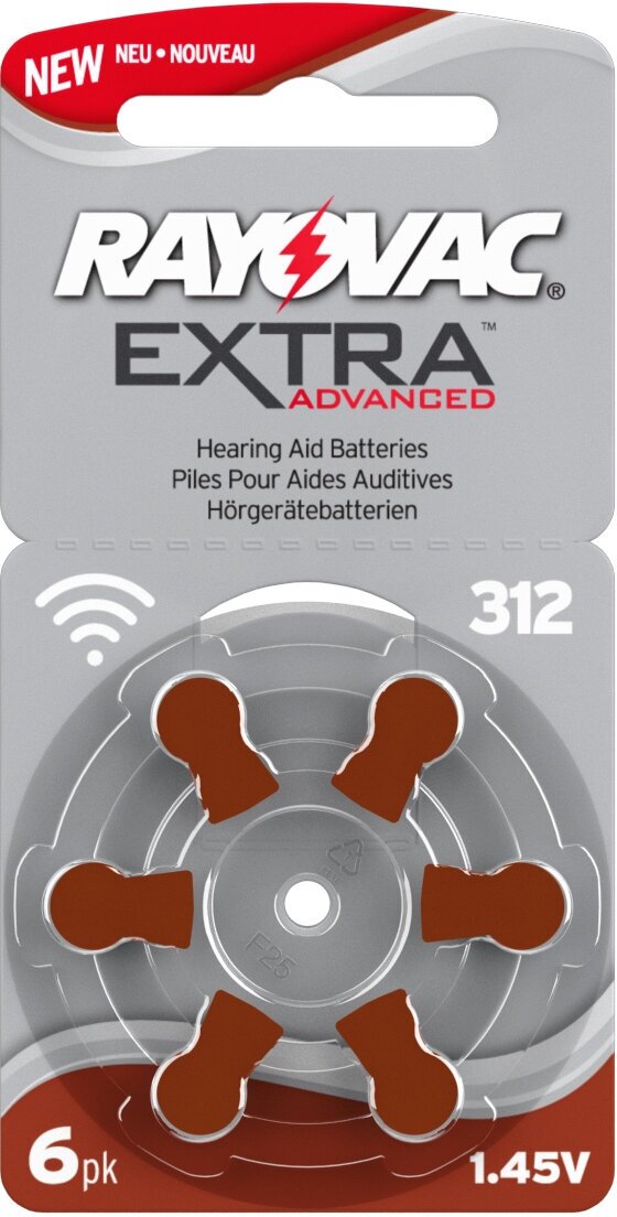 Батарейки Rayovac ZA312 для слуховых аппаратов для слуховых аппаратов (6 шт)