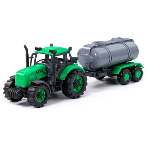 Трактор Прогресс с прицепом-цистерной инерционный (зелёный) (в коробке) трактор прогресс с прицепом цистерной синий