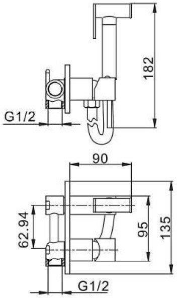 Гигиенический душ со смесителем Haiba HB5515-7, черный - фотография № 2