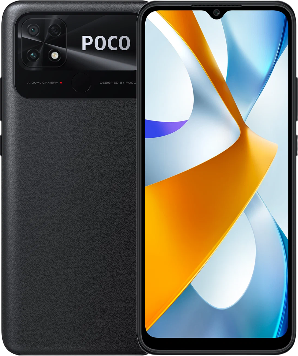 Смартфон POCO C40 3/32 ГБ RU, заряженный черный