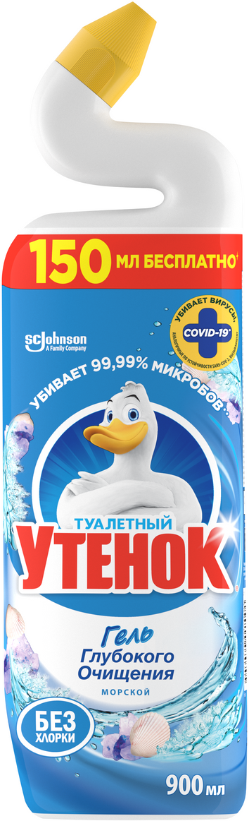 Туалетный Утенок Чистящее средство для унитаза "Морской", 900 мл