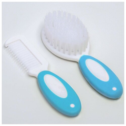 Набор расчесок с нейлоновой щетиной М&В, цвет голубой