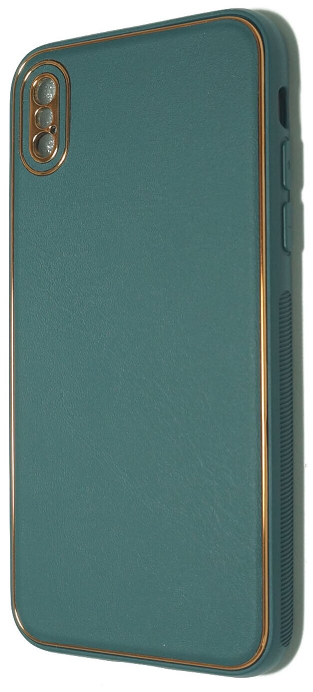Чехол-накладка для iPhone X/XS PC+PU LEATHER CASE темно-зеленый