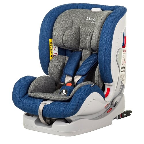 фото Автокресло группа 0/1/2/3 (до 36 кг) liko baby sprinter isofix, джинсовый/лен