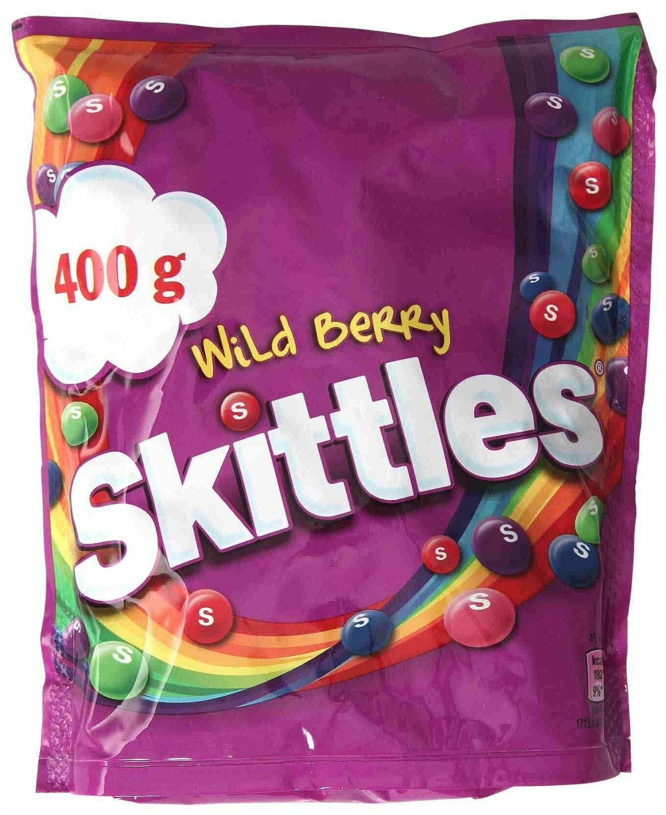 Жевательные драже Skittles Wild Berry конфеты 400 грамм - фотография № 1