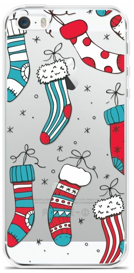 Силиконовый чехол на Apple iPhone 5/5s/SE Носки / для Эпл Айфон 5/5C/CE