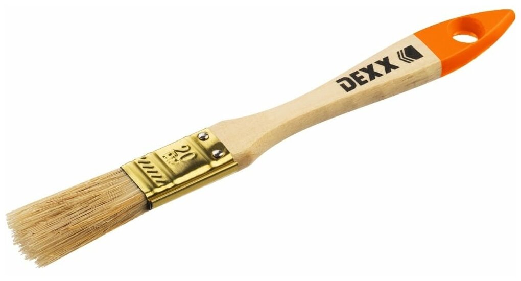Кисть флейцевая DEXX 0100-020_z02 деревянная ручка натуральная щетина 20 мм