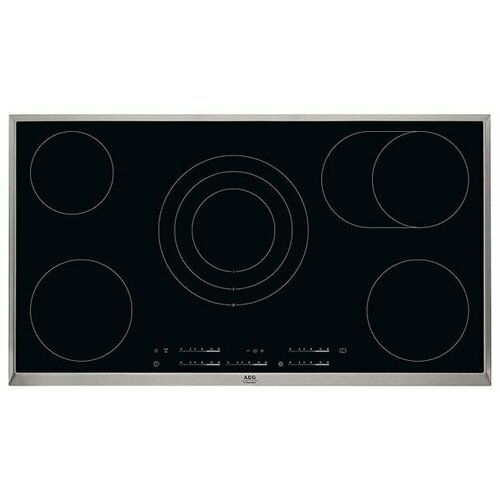 Электрическая варочная панель AEG HK 955070 XB с рамкой цвет панели черный цвет рамки серебристый 9720000₽