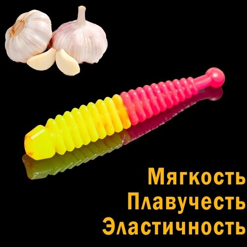 SOOREX PRO, Мягкие, ароматизированные приманки TAIL, Двухцветные приманки со вкусом чеснока