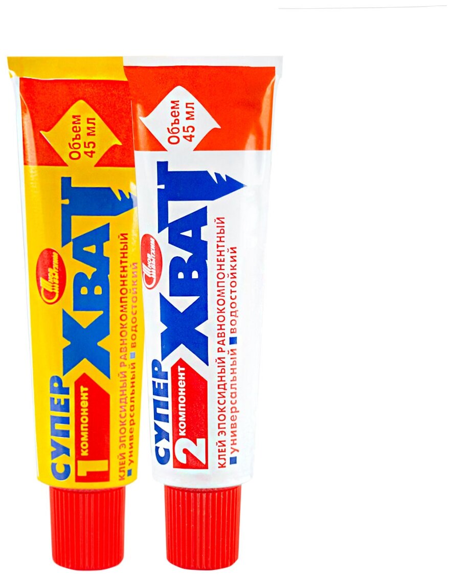 фото Клей эпоксидный равнокомпонентный Новбытхим Супер-Хват, 2 х 45 мл