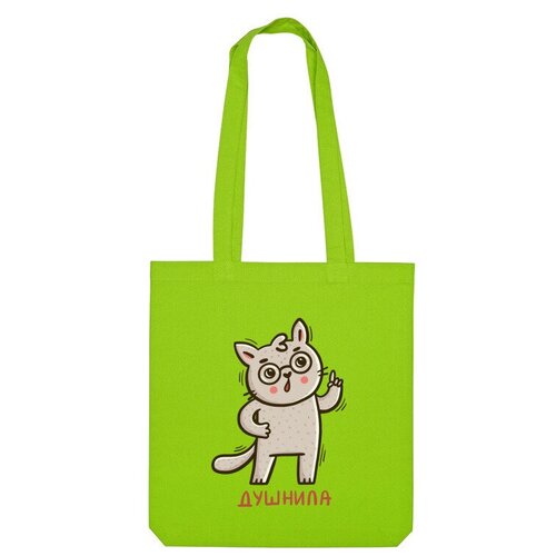 Сумка шоппер Us Basic, зеленый мужская футболка милый котик в очках душнила 2xl желтый