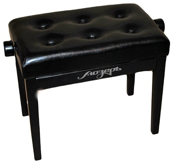 Банкетка для пианино или рояля деревянная, кожаная, черная, Мозеръ BPM-25BK
