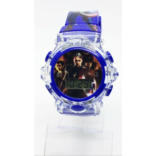 фото Наручные часы корпус пластик, ремешок резина, бесшумный механизм, синий нет бренда