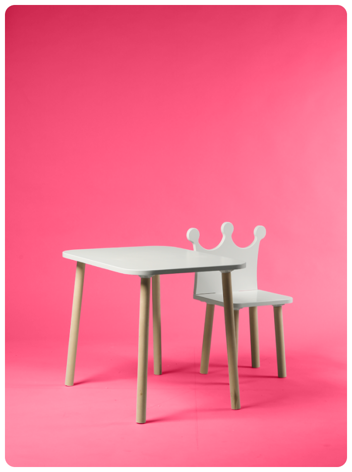 Детский комплект мебели из стола и стула корона - фотография № 5