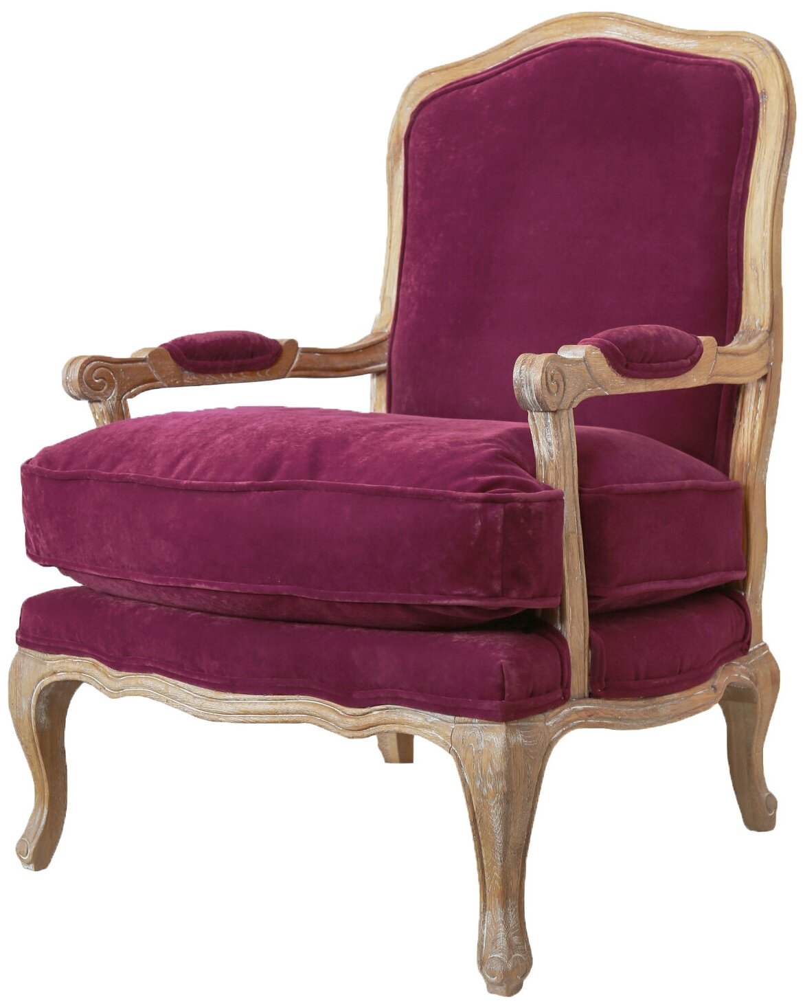 Кресло Mak-interior "Nitro purple" из массива дуба с подлокотниками — фото 1