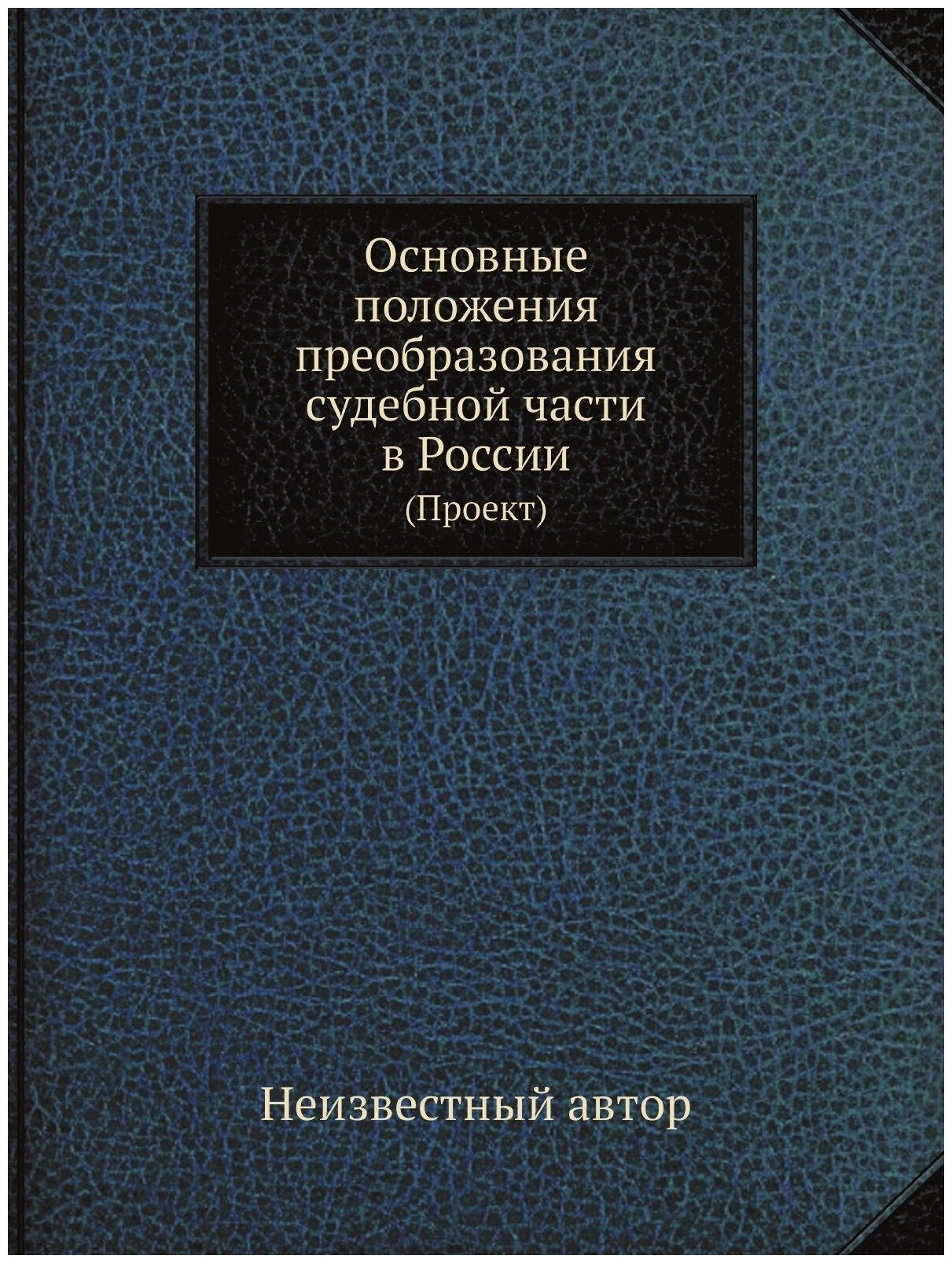 Основные положения преобразования судебной части в России. проект