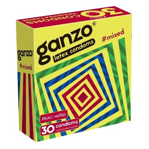 презервативы ganzo extase ребристые 12 шт Презервативы Ganzo Mixed, микс-набор, латекс, 18 см, 30 шт