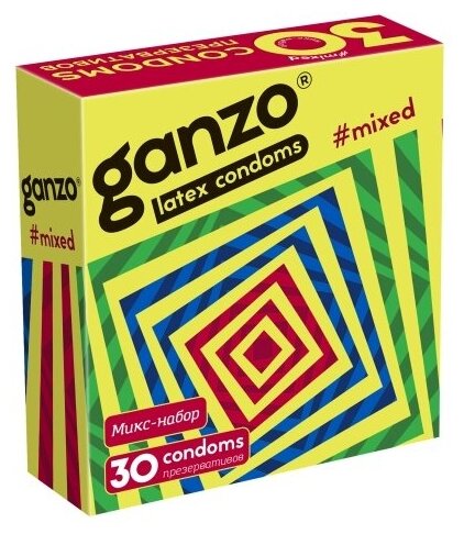 Презервативы Ganzo Mixed микс-набор латекс 18 см 30 шт