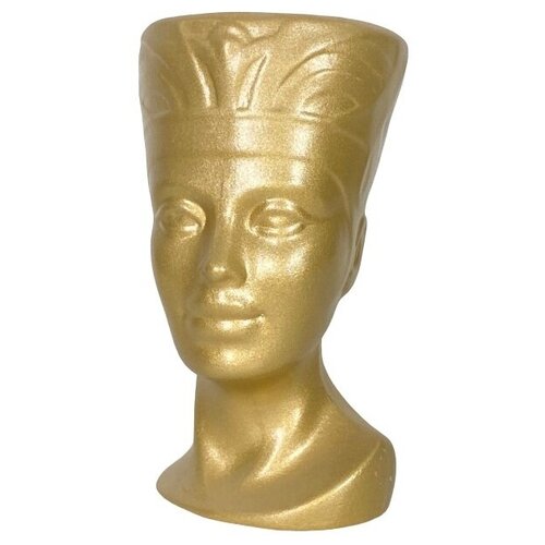 Кашпо керамическое для цветка Голова Нефертити золото