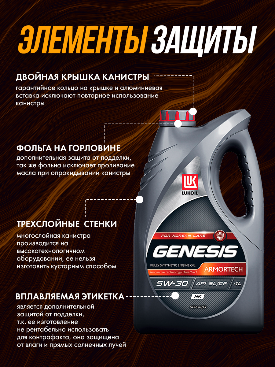 Синтетическое моторное масло ЛУКОЙЛ Genesis Armortech HK 5W-30