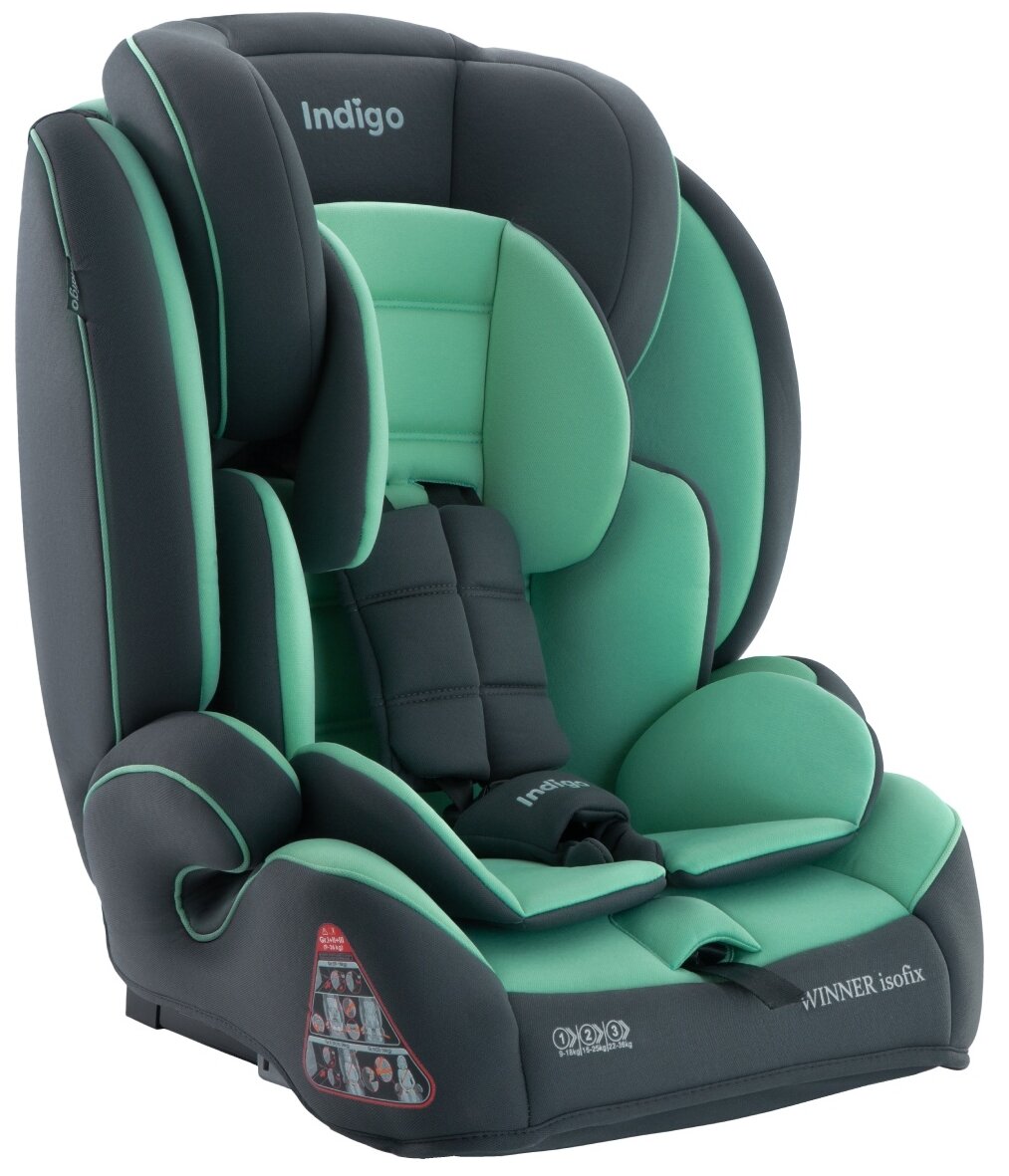 Автокресло INDIGO УТ0013959 WINNER ISOFIX YB706B серый-зеленый