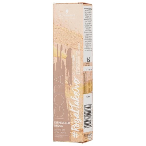 фото Schwarzkopf professional igora royal take over краситель для волос disheveled nudes, 60 мл, 12-481 специальный блондин бежевый красный сандрэ