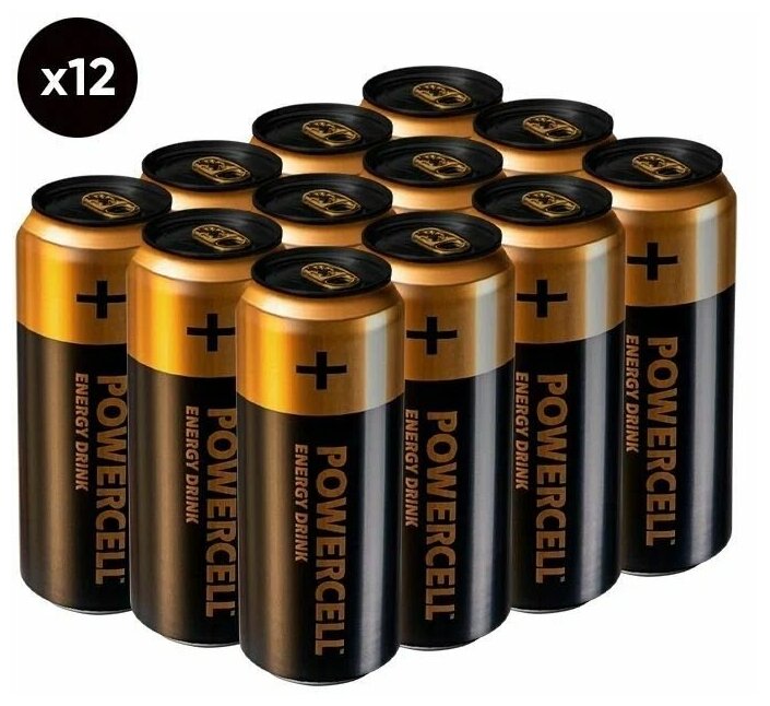 Энергетический напиток POWERCELL (Пауэрселл) Energy Drink Original (Оригинал) 0,45 л х 12 банок - фотография № 1