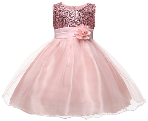 Платье Hang Wing Plastic Industry, вискоза, нарядное, однотонное, размер 110, розовый