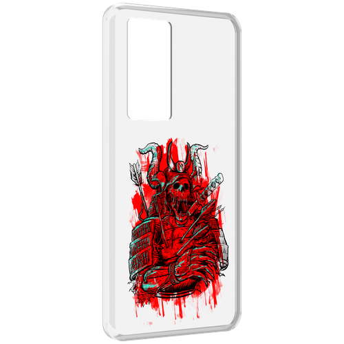 Чехол MyPads красный скелет воин для Realme GT Master Explorer Edition задняя-панель-накладка-бампер чехол mypads скелет в красном дыму для realme gt master explorer edition задняя панель накладка бампер