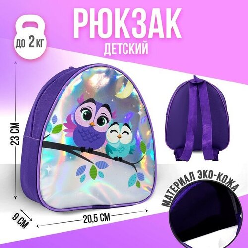 фото Nazamok kids рюкзак детский «совушки», голография 23х20,5 см