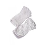 Носки противоскользящие для занятий йогой с открытыми пальцами, серые - изображение
