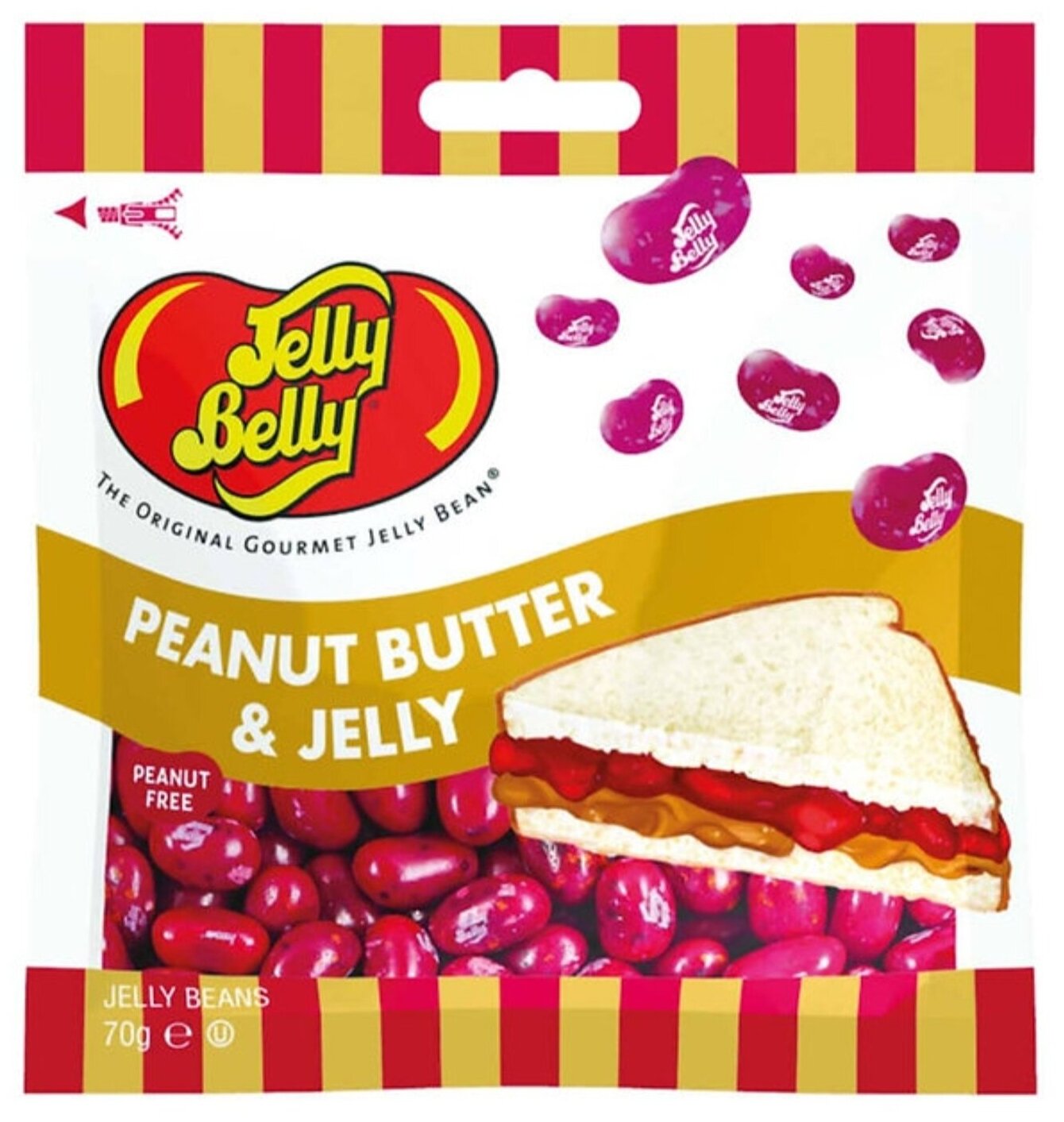 Конфеты Jelly Belly Peanut Butter & Jelly арахисовое масло и желе 70 гр.