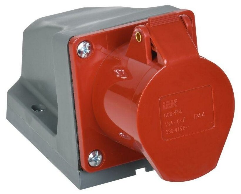 фото Розетка iek ОП 16А 380В 3p+pЕ ССИ-114 ip44 psr12-016-4