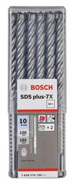 Бур SDS Plus-7X (30 шт; 10x100x165 мм) Bosch 2.608.576.196
