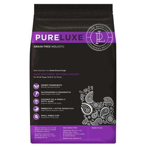 фото Корм для собак PureLuxe (5 кг) Elite Nutrition for small breed dogs with turkey, split peas & salmon