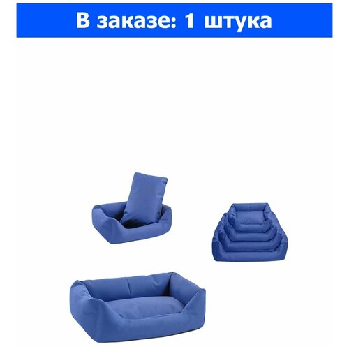 Лежанка прямоуг. 55*40*18 №1 Дарэлл Оксфорд с подушкой тёмно-синий 1/1 - 1 ед. товара