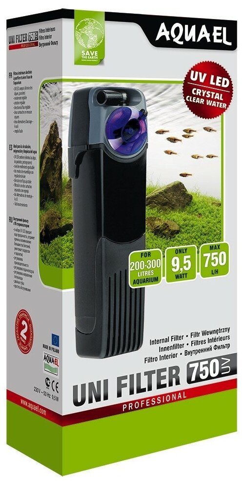 Внутренний фильтр AQUAEL UNIFILTER 750 UV Power, 750 л/ч (200-300л) - фото №5