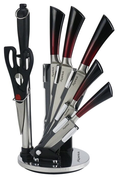 Набор ножей на акриловой подставке, 8 предметов нержавеющая сталь +ПОДАРОК AK-2092 кордовый