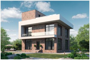 Проект <b>газобетонного</b> дома Catalog-Plans-62-71BEL (162,93кв. м, 10,66x10,4м, газобетон 400) Жилой Дом