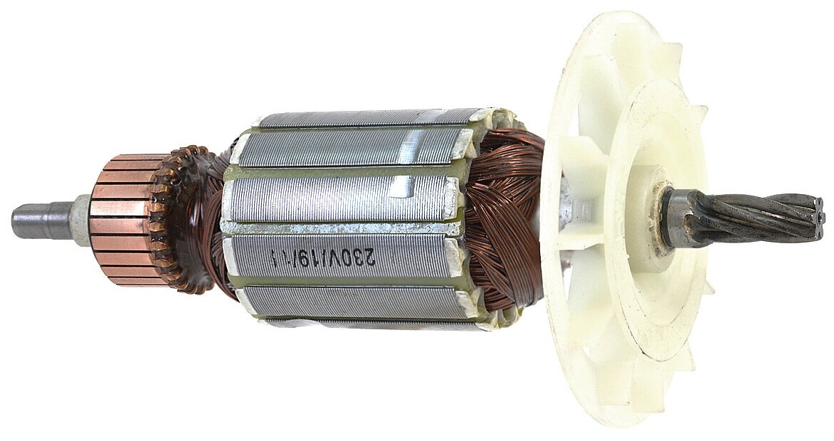 Ротор (Якорь) (L-173 мм, D-43 мм, 6 зубов, наклон вправо) подходит для дрели-миксера ИНТЕРСКОЛ КМ-60/1000Э