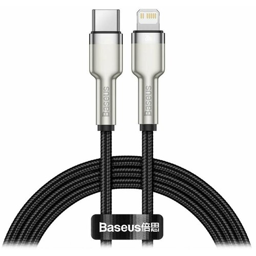 Кабель USB-C BASEUS Cafule, Type-C - Lightning, 1 м, черный кабель baseus cafule series type c lightning pd 20w 2m white catljk b02