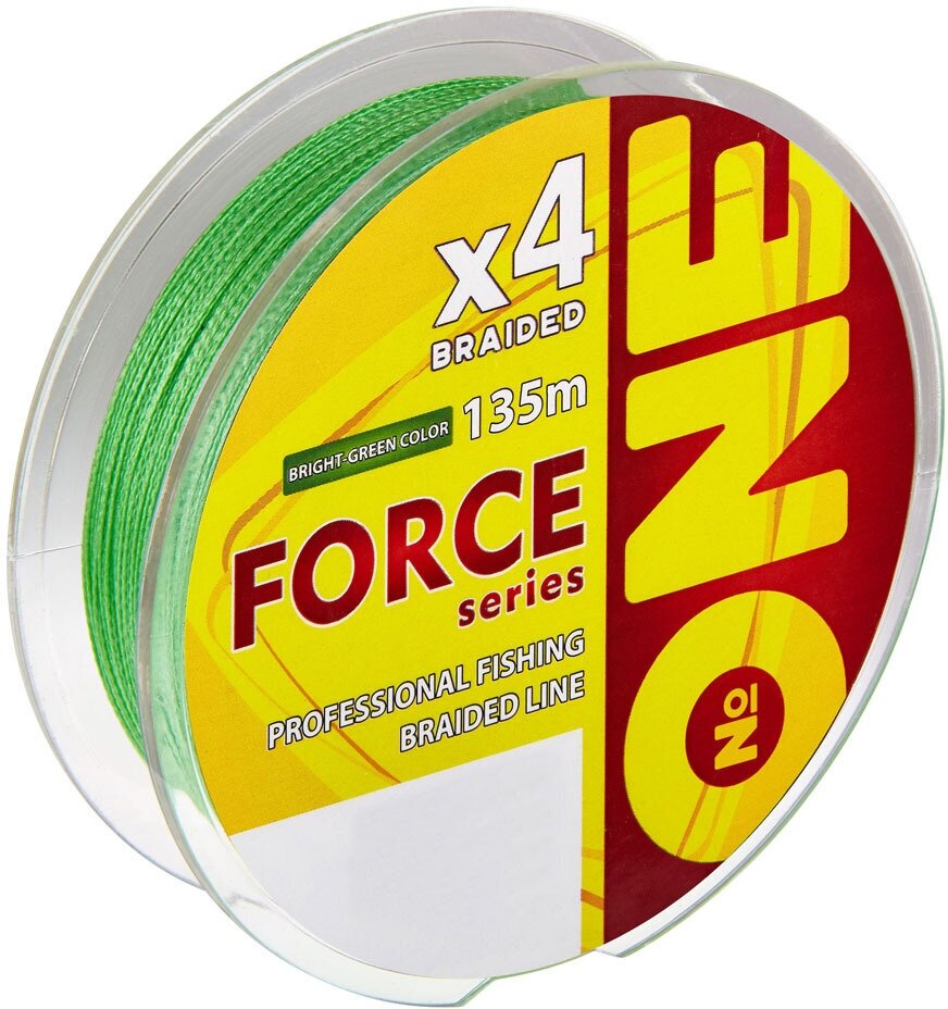 Плетеный шнур для рыбалки №ONE Force 4X 135м светло-зеленый 0,28мм — фото 2