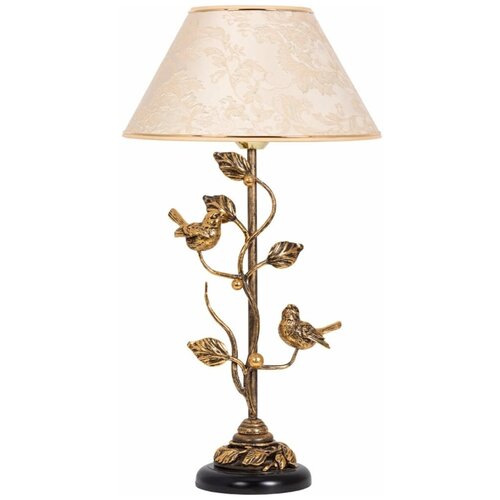 Настольная лампа BOGACHO Терра Spring бронзовая с кремовым абажуром Каледония