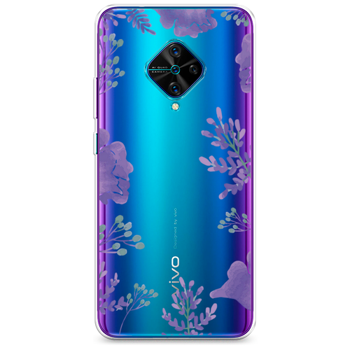 Силиконовый чехол на Vivo Y9s / Виво Y9s Сиреневая цветочная рамка, прозрачный силиконовый чехол на vivo y9s виво y9s сиреневая цветочная рамка прозрачный