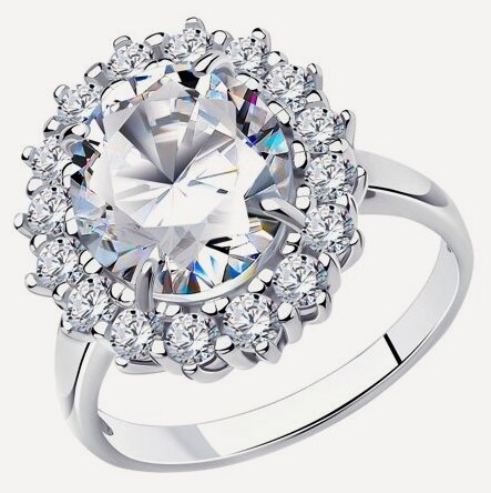 Изображение товара Кольцо, серебро, 925 проба, фианит