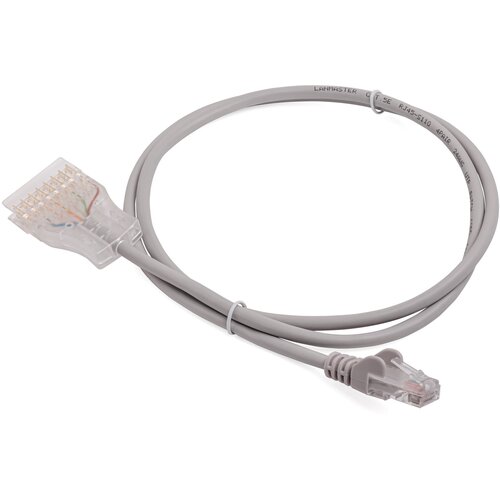 патч корд hyperline pc lpm utp rj45 rj45 c5e 5m lszh rd u utp cat 5е lszh 5 м красный Патч-корд 110 тип - RJ45, 4 пары, UTP, 1 м, LANMASTER LAN-45-P4-1m