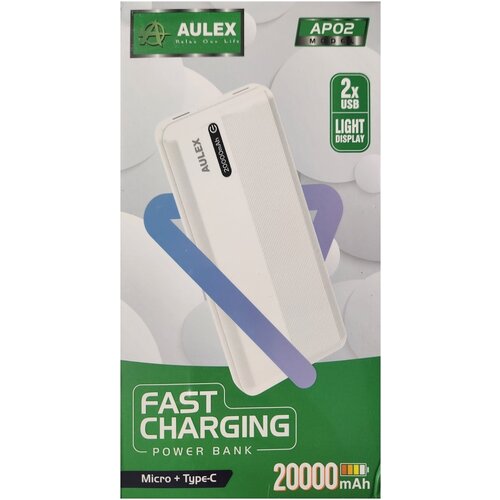 Внешний аккумулятор Power bank AULEX AP02 20000 mAh с функцией быстрой зарядки suction 20000 mah power bank with digital display black