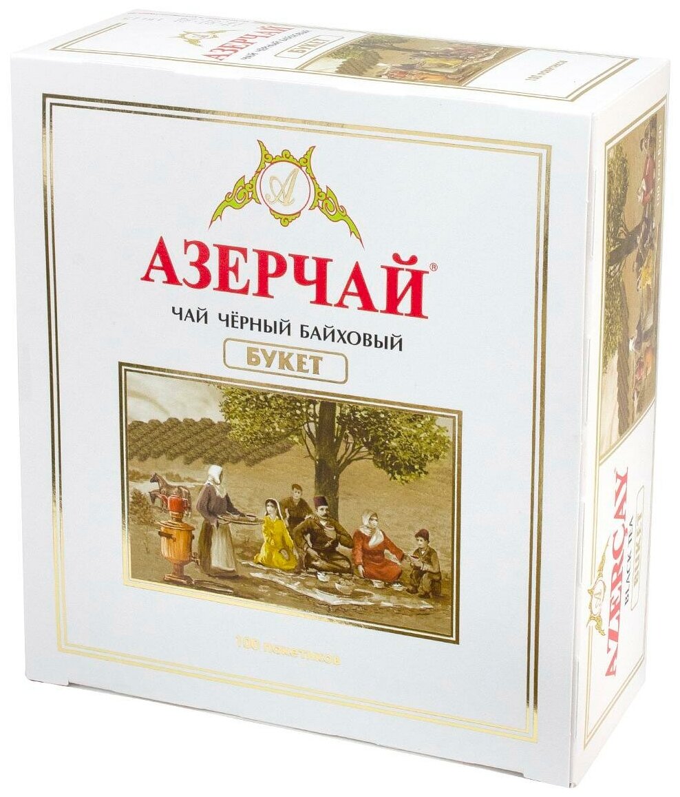 Упаковка 6 штук Чай Азерчай Букет (2г х 100)(600 пакетиков) с ярл.