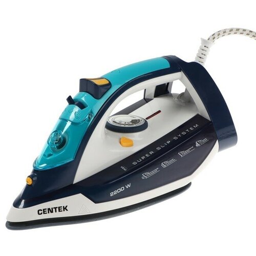 Утюг Centek CT-2356 2200 Вт керамическая подошва 250 мл бело-голубой 2047100₽