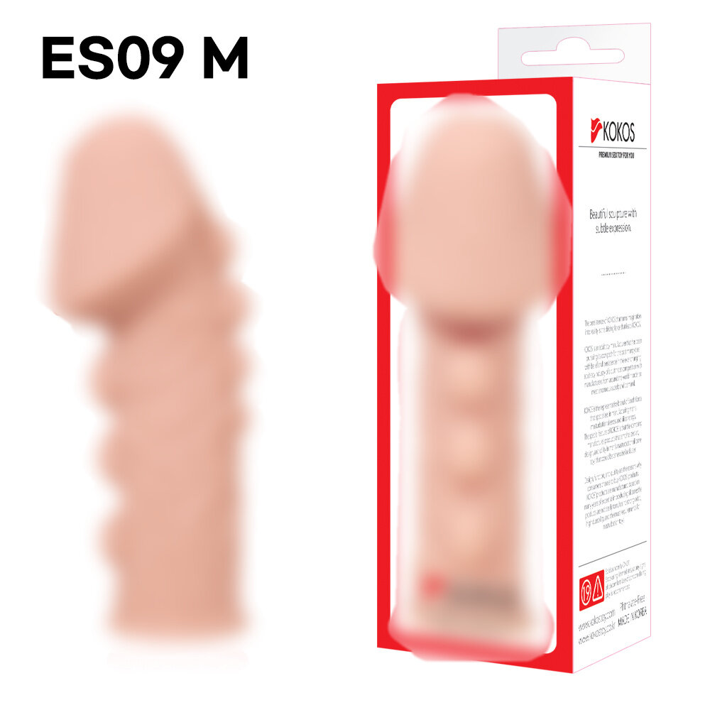 Насадка на пенис для удлинения и утолщения Kokos "Extreme Sleeve" ES-009-M, телесная, 14.5 см, материал ТПЭ